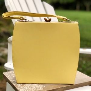 Vintage Yellow Structured Satchel